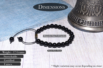 NATURAL CERTIFIED ONYX BRACELET FOR PROTECTION, HEALTH AND BALANCE