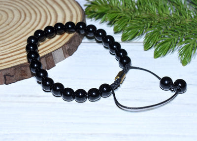 NATURAL CERTIFIED ONYX BRACELET FOR PROTECTION, HEALTH AND BALANCE