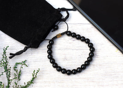 NATURAL CERTIFIED ONYX BRACELET FOR PROTECTION, HEALTH AND BALANCE