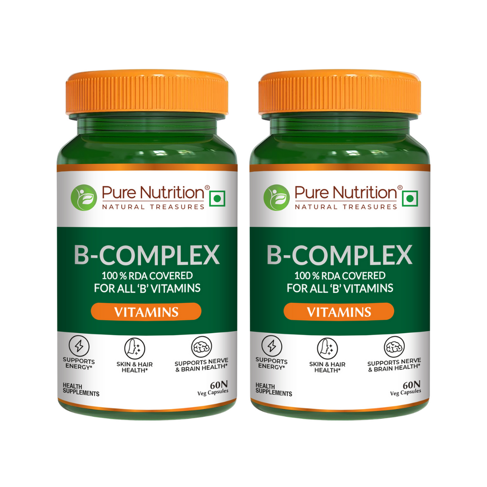 B Complex with Essential Vitamins B1, B2, B3, B5, B6, B7, B9, B12 - 60 Tablets  | Supports Energy, Metabolism, and Overall Wellness