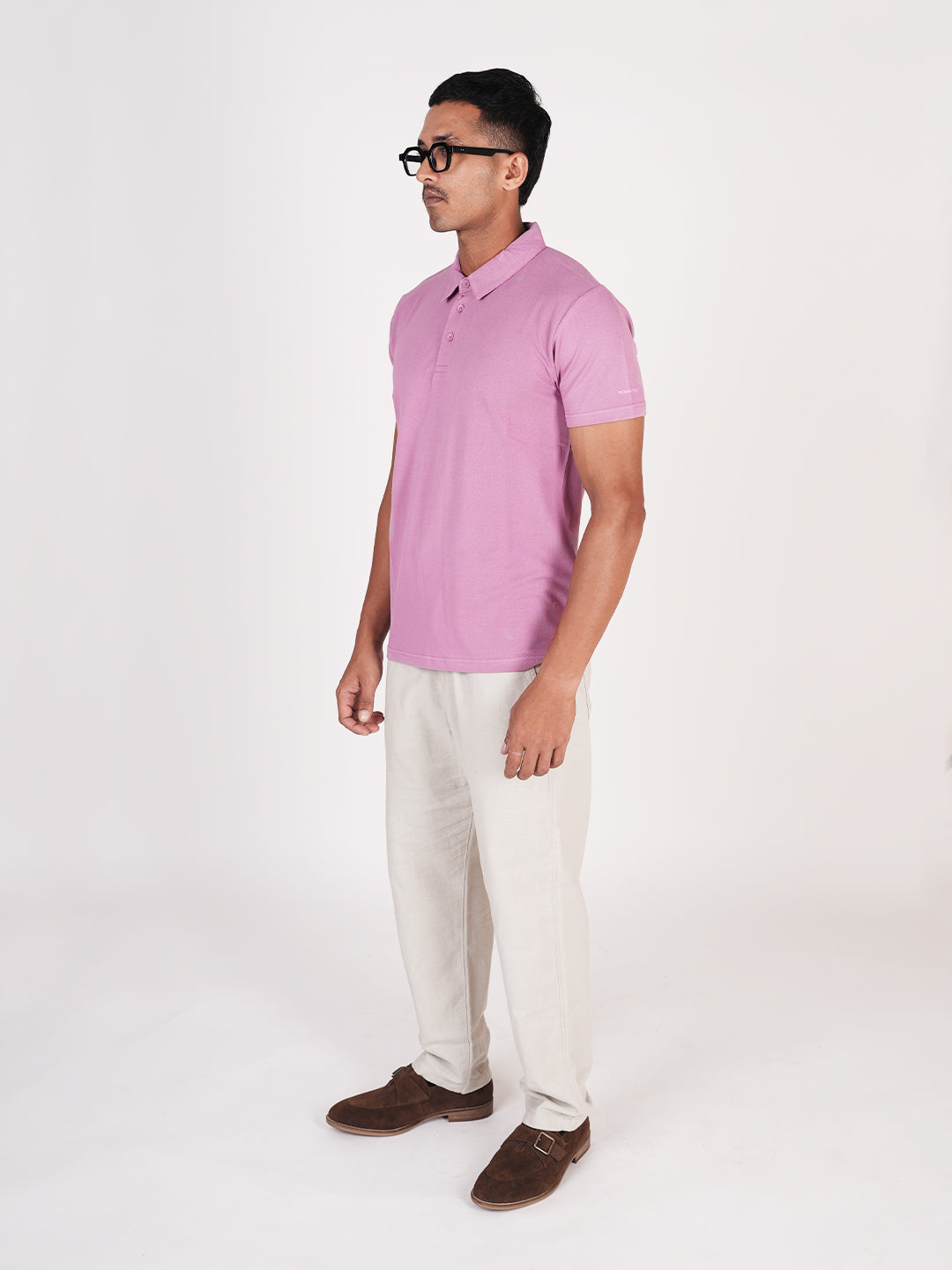 Monkstory Bamboo Cotton Polo Tee - Pastel Pink