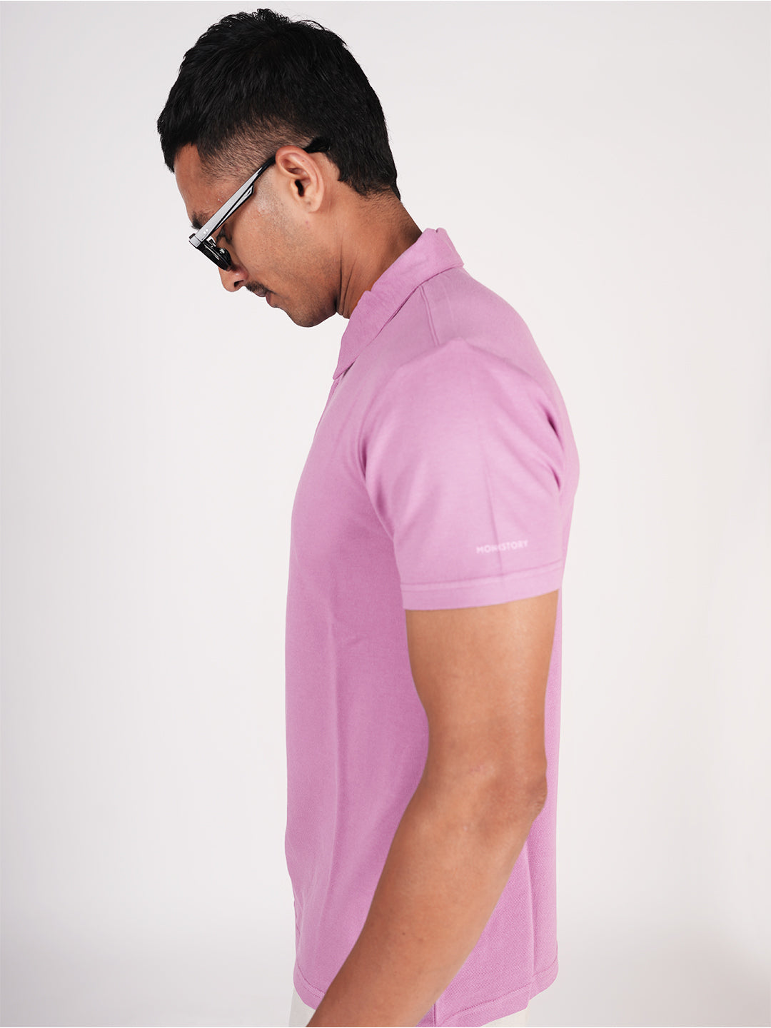 Monkstory Bamboo Cotton Polo Tee - Pastel Pink