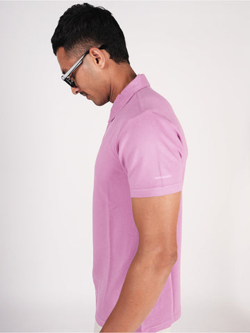 Monkstory Bamboo Cotton Polo Tee - Pastel Pink
