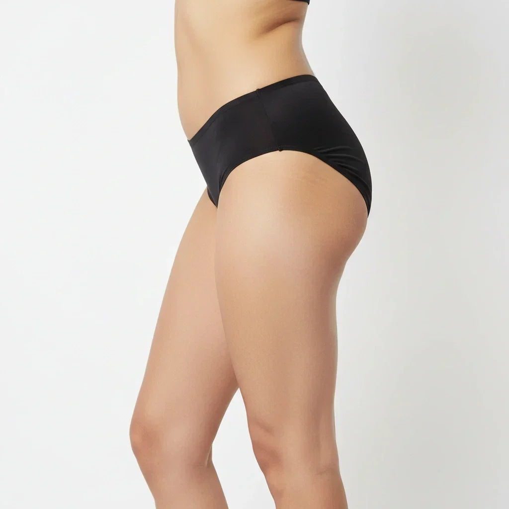 Bamboo Fabric Low Waist Underwear | Peach and Black |  Pack of 2
