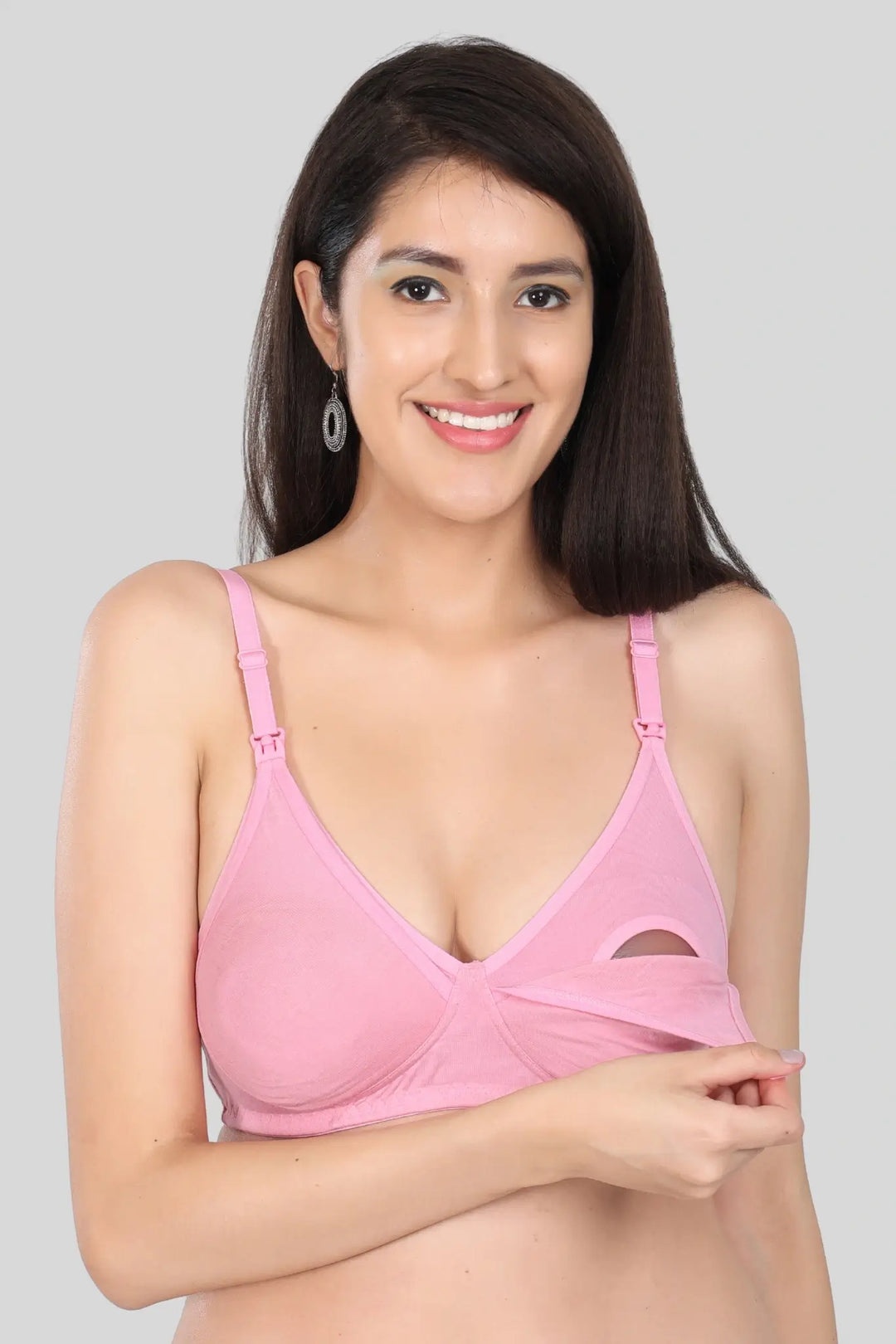 Bamboo Fabric Nursing Bra | Maternity Bra for Breastfeeding Women | Baby Pink