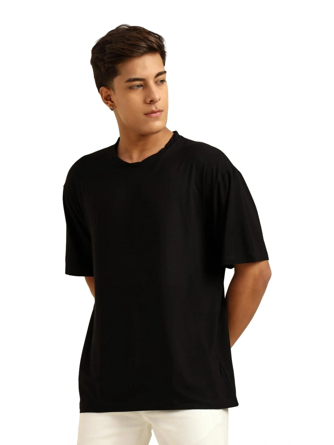 Men Black Oversized Bamboo T-Shirt – Soft, Breathable & Sustainable