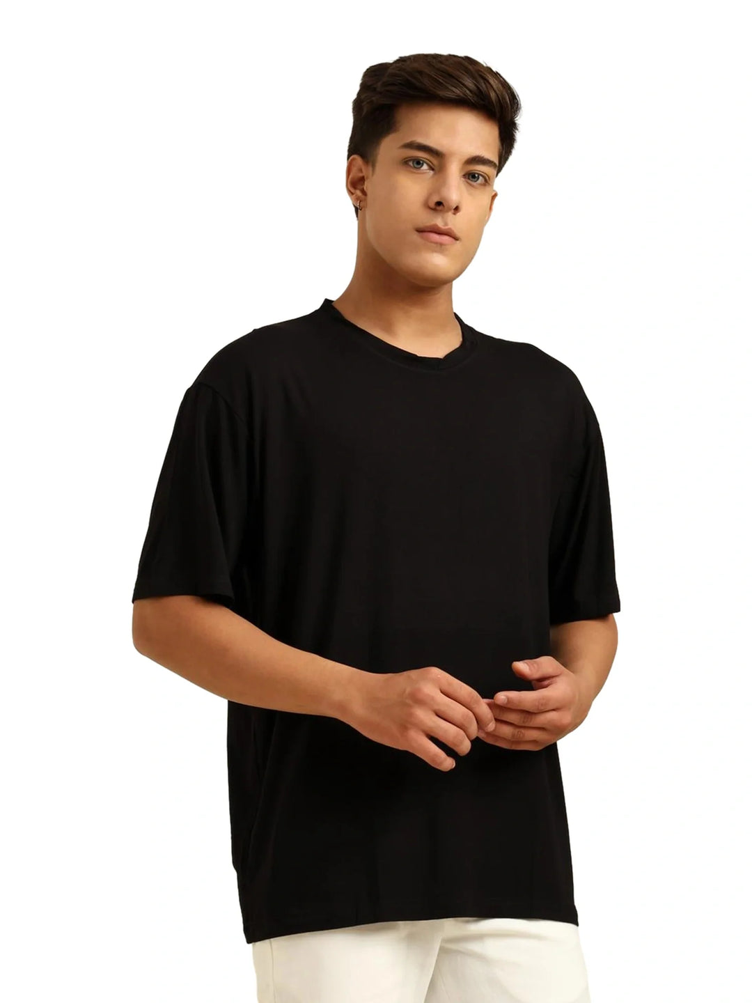 Men Black Oversized Bamboo T-Shirt – Soft, Breathable & Sustainable