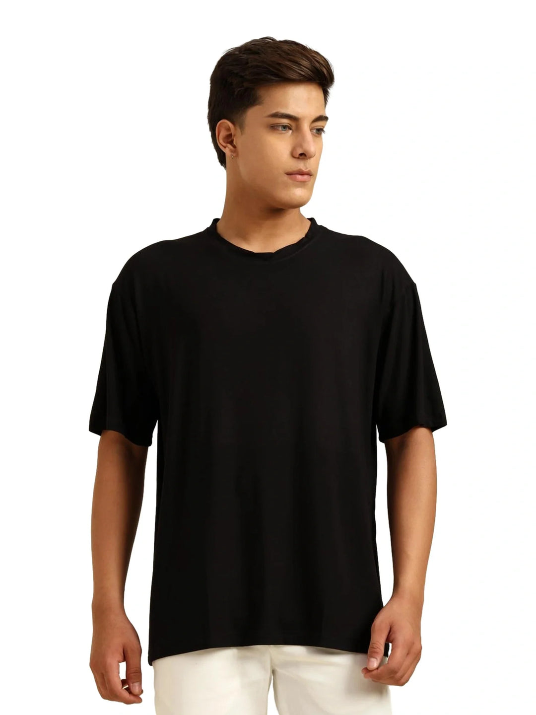 Men Black Oversized Bamboo T-Shirt – Soft, Breathable & Sustainable