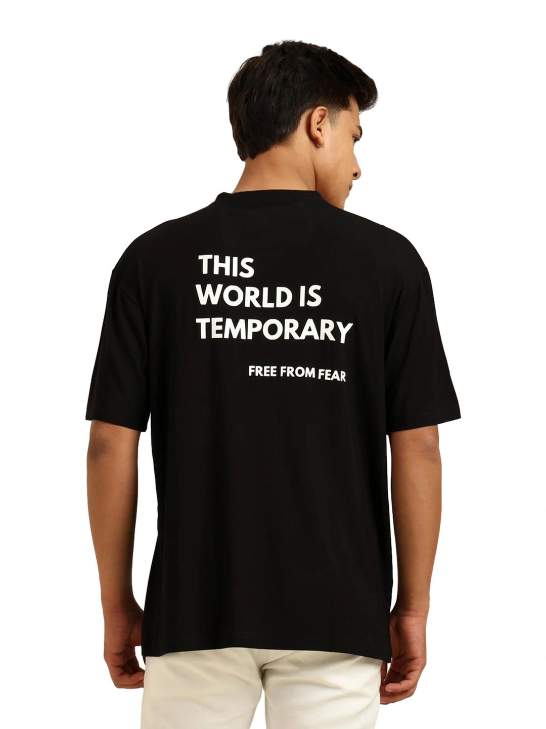 Men Black Oversized Bamboo T-Shirt – Soft, Breathable & Sustainable