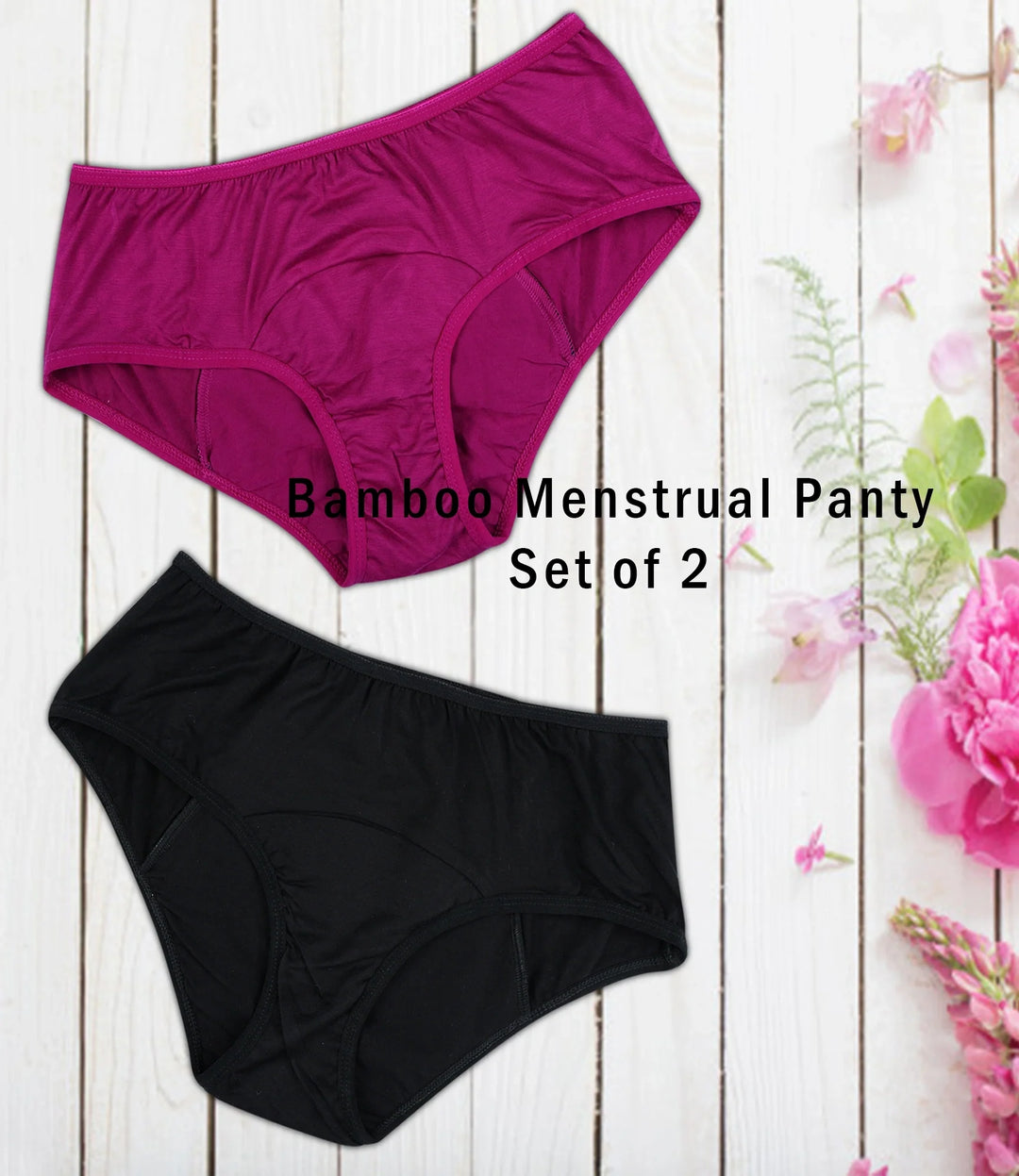 Bamboo Period Panty – 5-Layer Absorbent, Leak-Proof (Pack of 2)