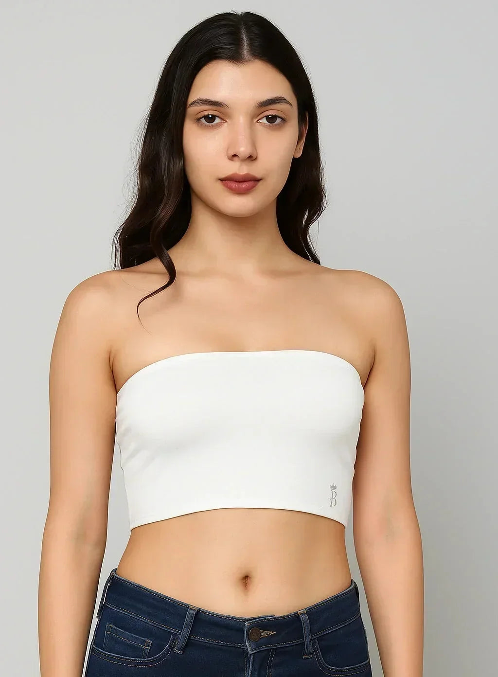 White Bamboo Tube Top For Woman And Girls