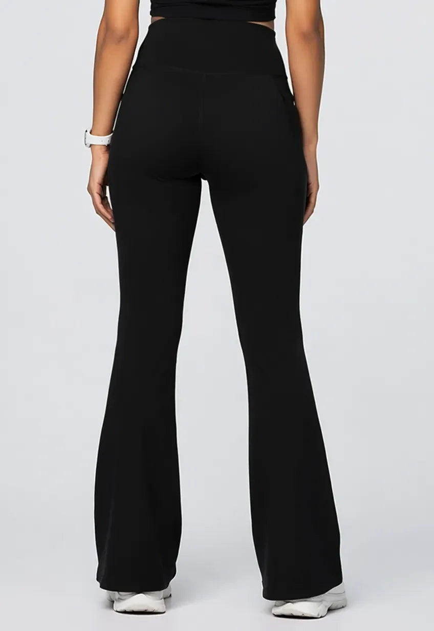 Women Bamboo Fabric Bell Bottom Yoga Pants | High Waist Bootcut Stretch Gym & Lounge Wear