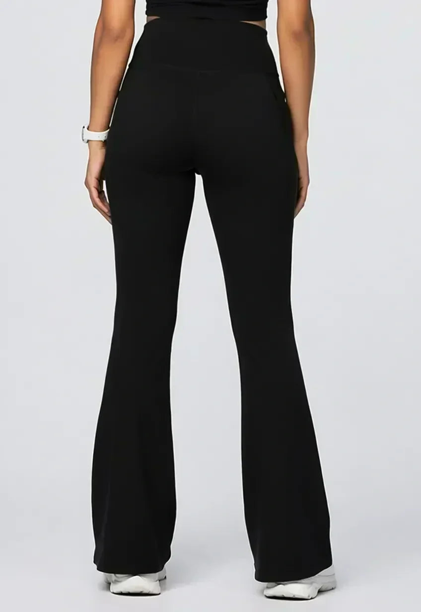 Women Bamboo Fabric Bell Bottom Yoga Pants | High Waist Bootcut Stretch Gym & Lounge Wear