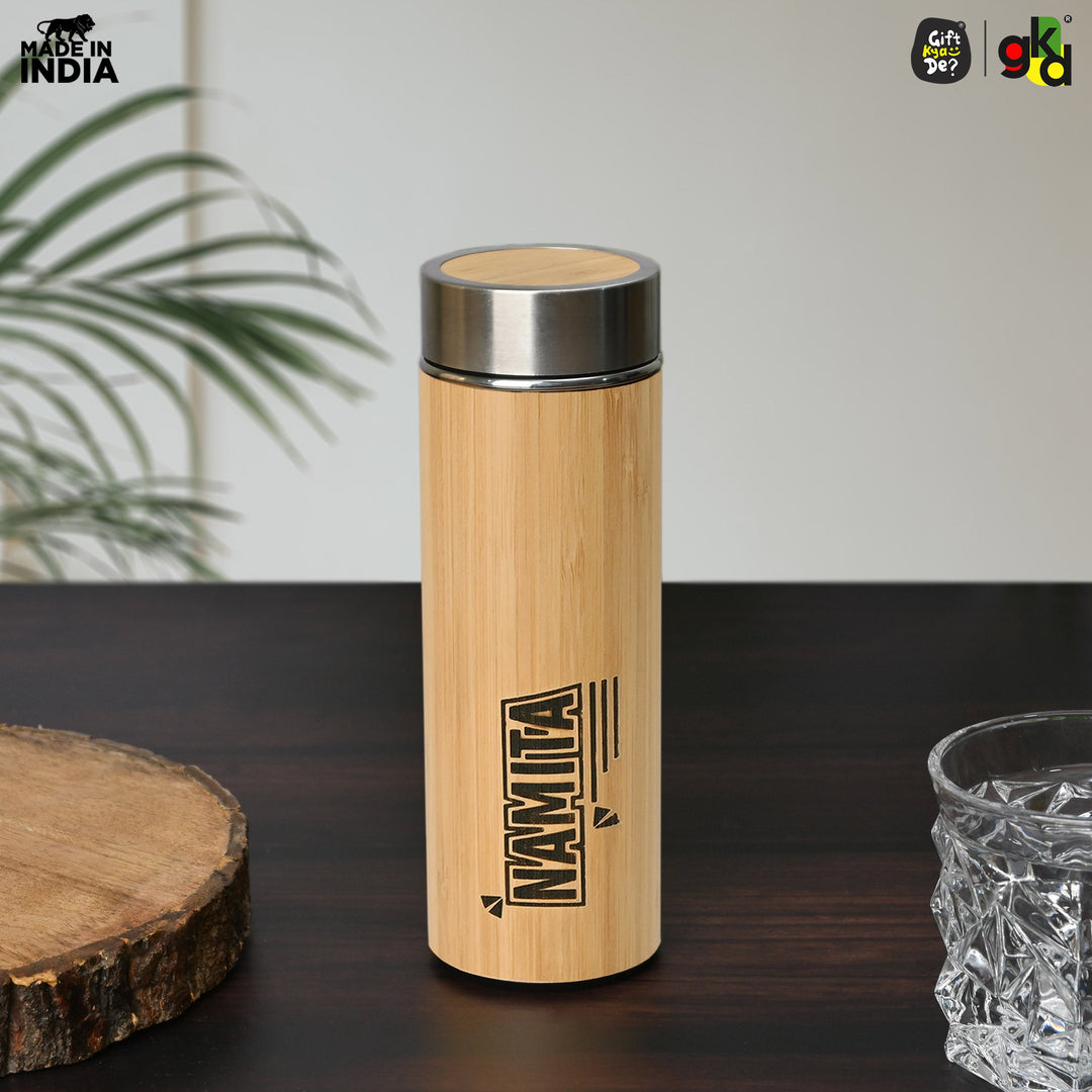 Gift Kya De Buy Eco-Friendly Bamboo Water Bottle – Sustainable Hydration Solution & Customized