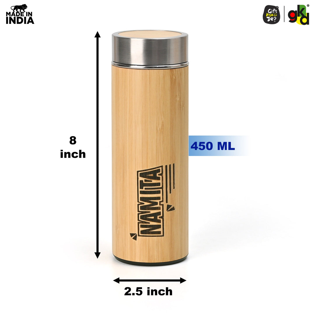 Gift Kya De Buy Eco-Friendly Bamboo Water Bottle – Sustainable Hydration Solution & Customized