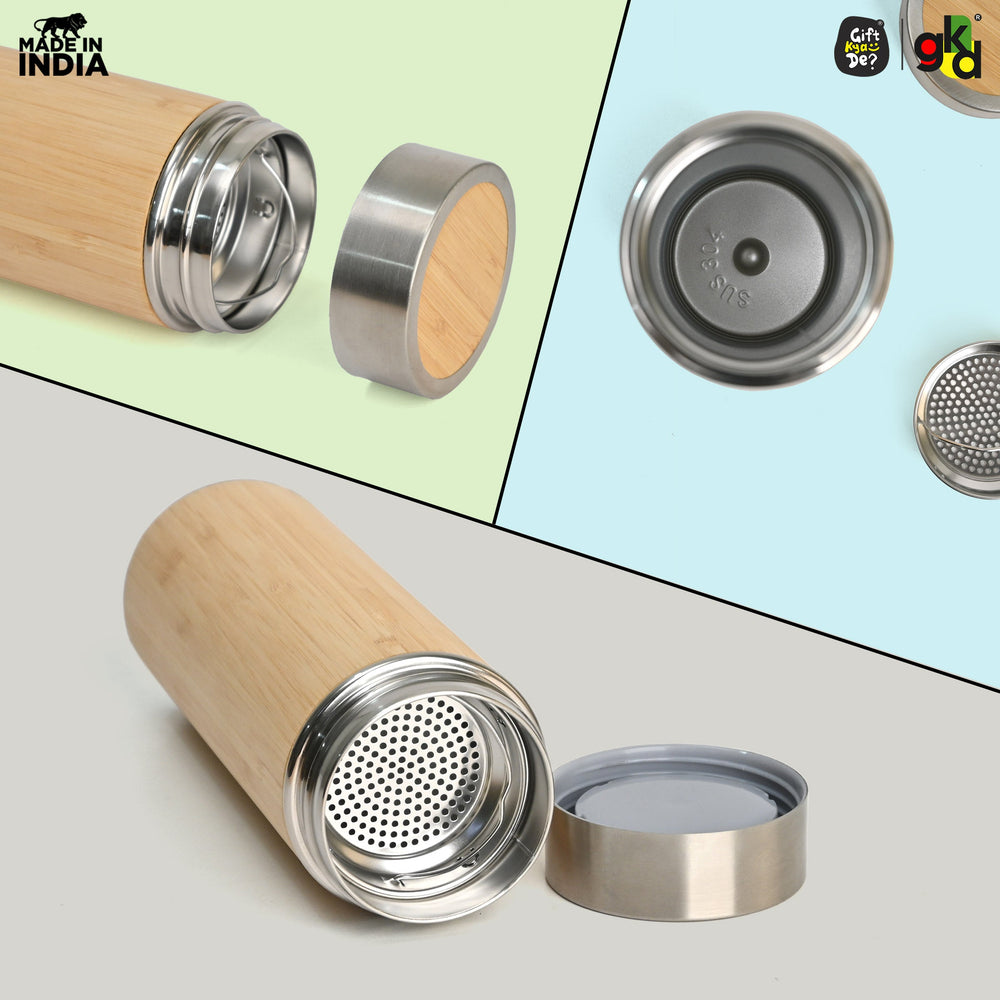 Gift Kya De Buy Eco-Friendly Bamboo Water Bottle – Sustainable Hydration Solution & Customized