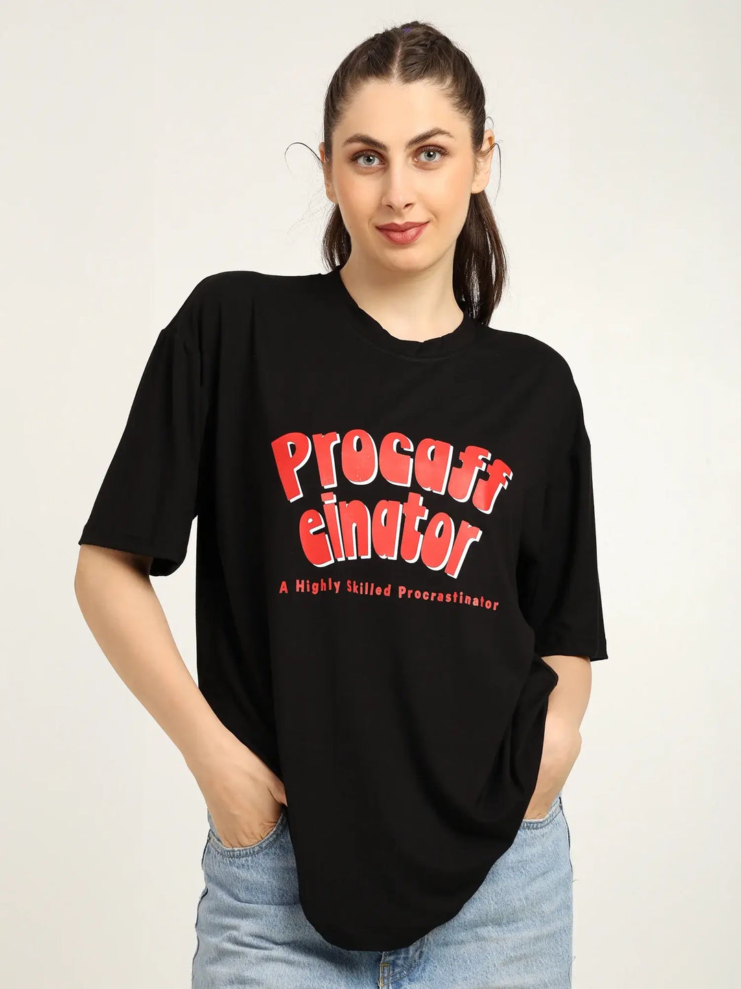 Women Black Oversized Bamboo T-Shirt – Soft, Breathable & Sustainable