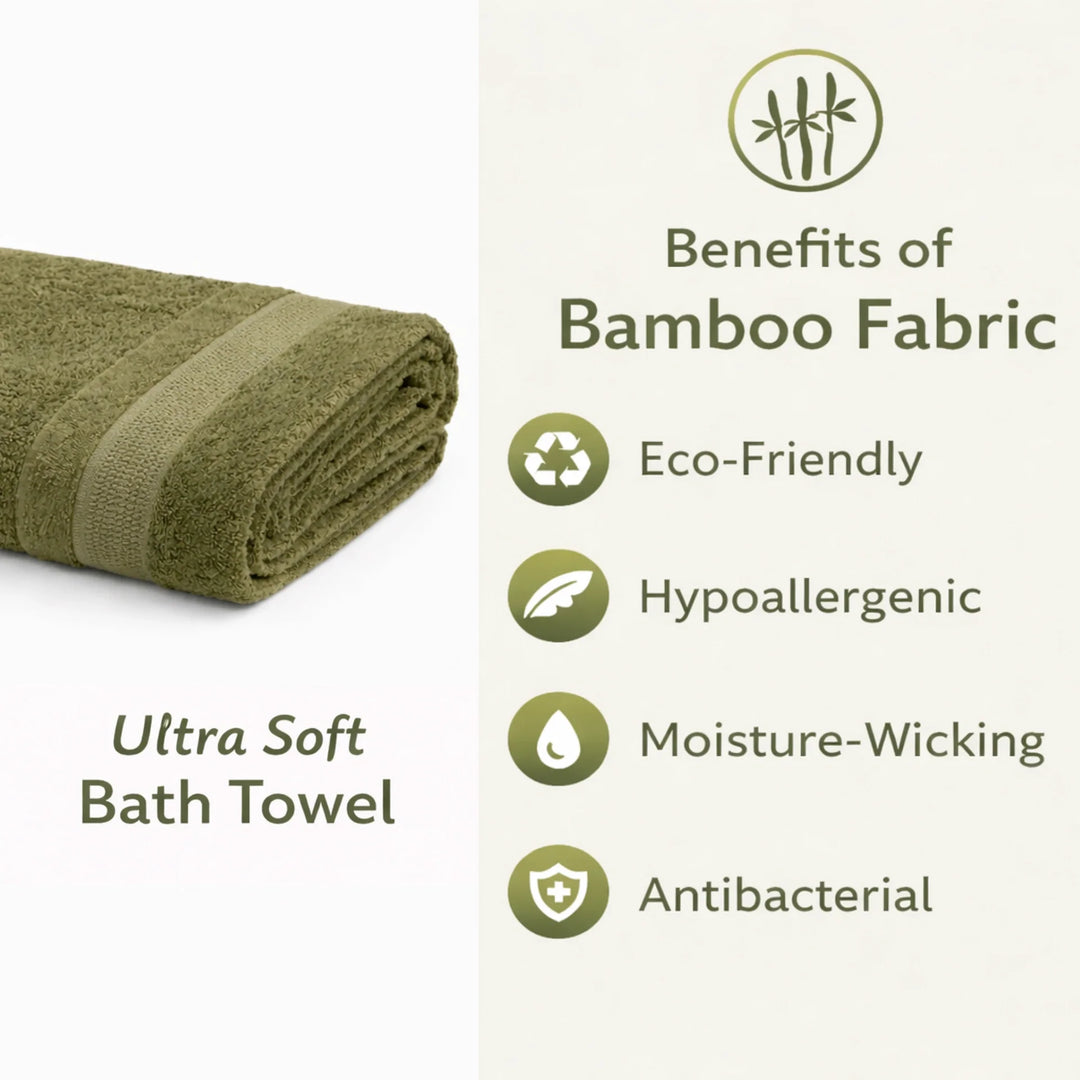 Bamboo Bath Towel – Ultra Soft, Quick Dry & Eco-Friendly Luxury Care | Green
