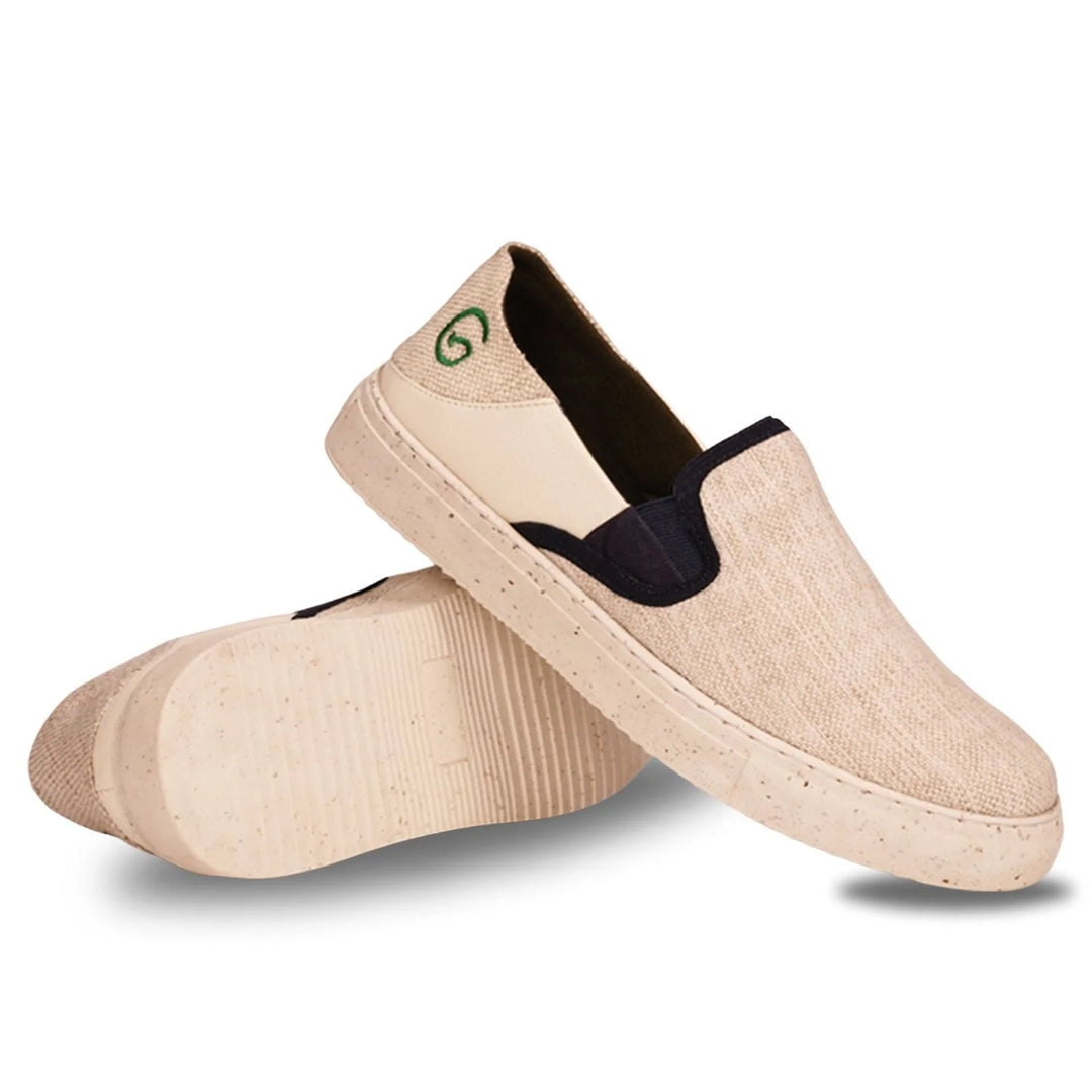 Greensole beige flex mens shoes slipon