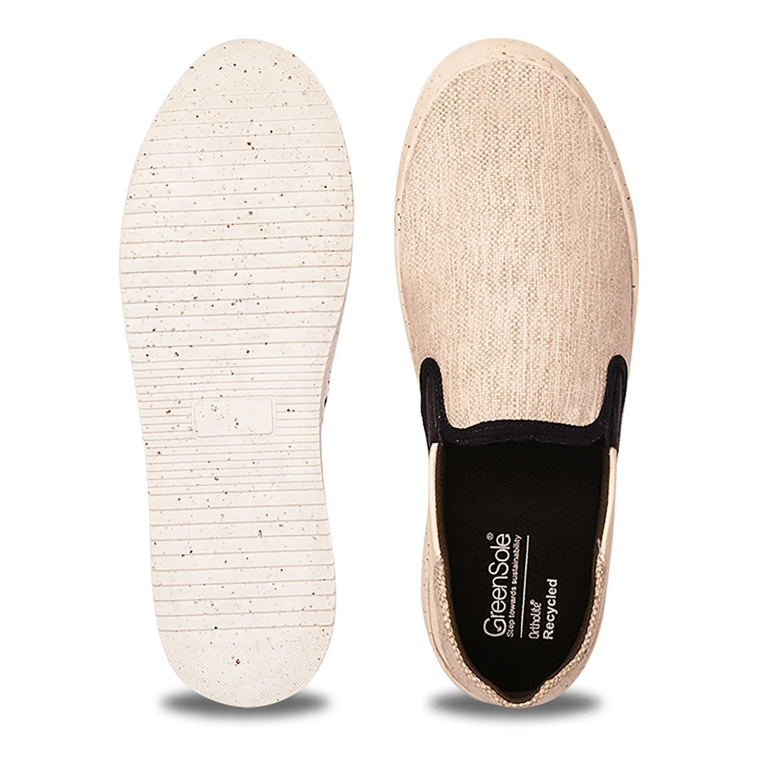 Greensole beige flex mens shoes slipon