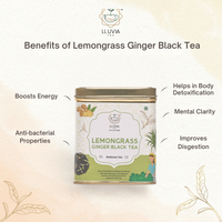 Lluvia Tea Lemongrass Ginger Black Tea - Detoxifies | Stress Relieve | Weight Loss (70gm)
