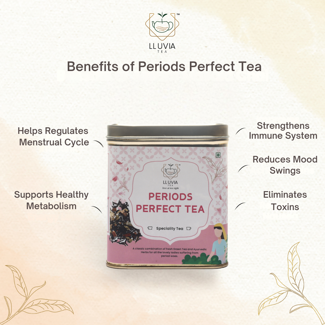 Lluvia Tea Periods Perfect Tea - Regulates Menstrual Cycle | Reduces Periods Cramps | Eliminates Toxins - 50 Grams