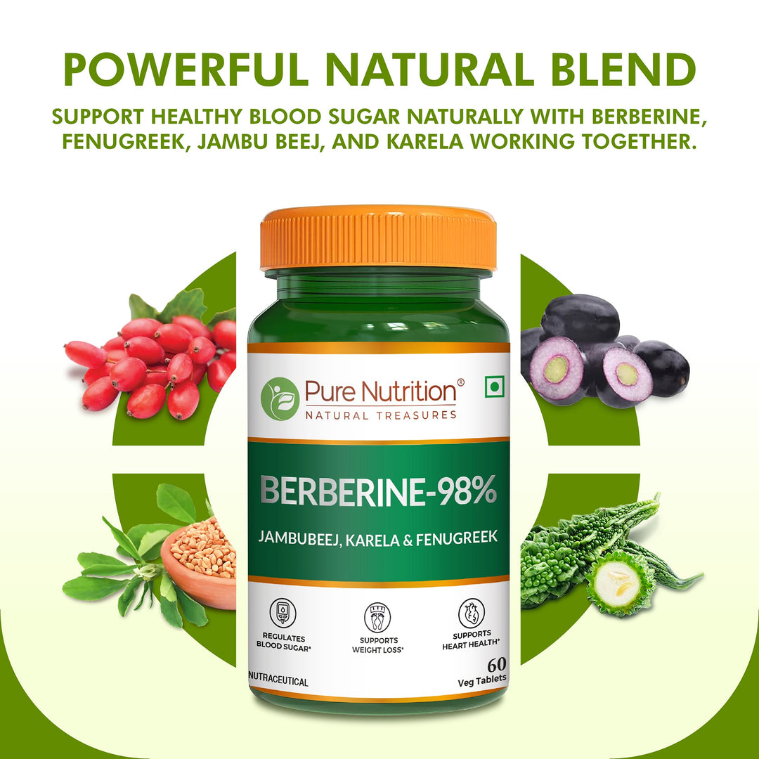 Berberine 98%  60 Vegetarian Tablets | Herbal Supplement