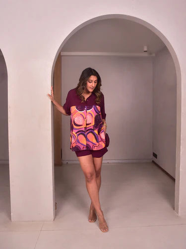 WhySoBlue Berry Printed Shirt