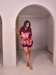 WhySoBlue Berry Printed Co-ord Set