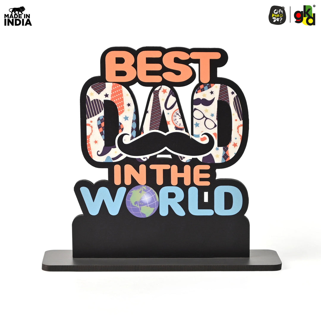 Best Mom & Dad in the World Wooden Trophy – Gift for Parents | Mother’s & Father’s Day, Anniversary, Birthday | Home Decor Table Top Showpiece