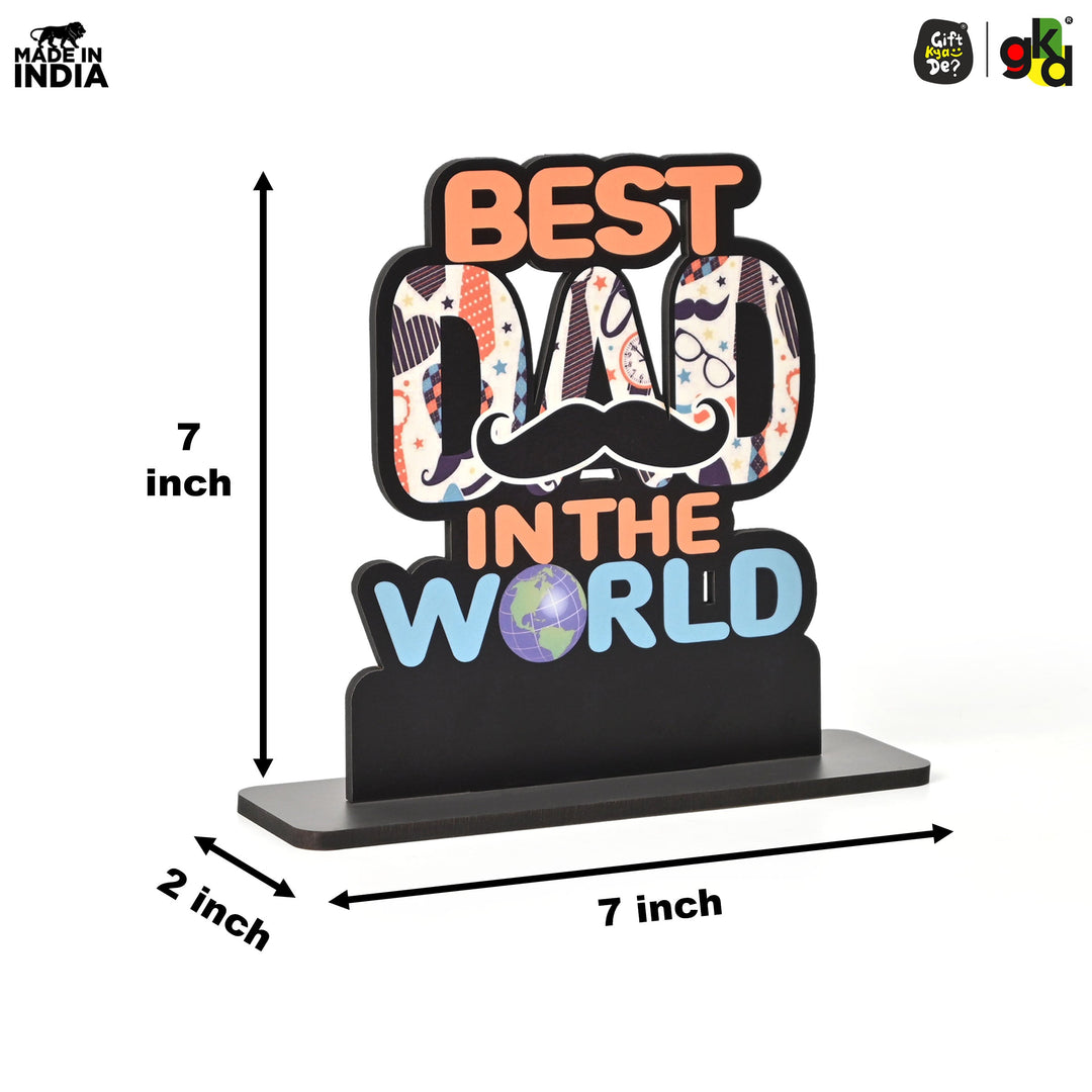 Best Mom & Dad in the World Wooden Trophy – Gift for Parents | Mother’s & Father’s Day, Anniversary, Birthday | Home Decor Table Top Showpiece