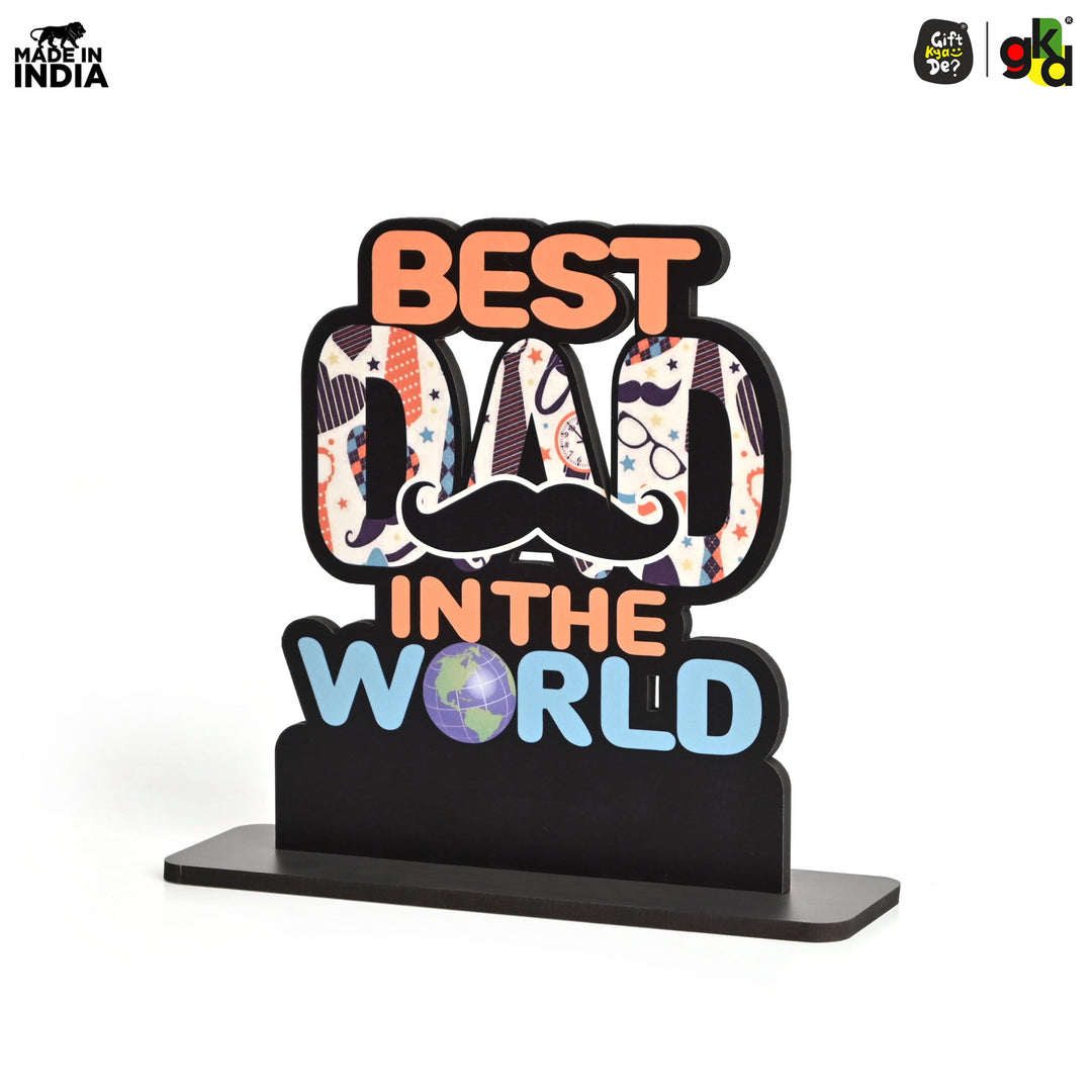 Best Mom & Dad in the World Wooden Trophy – Gift for Parents | Mother’s & Father’s Day, Anniversary, Birthday | Home Decor Table Top Showpiece