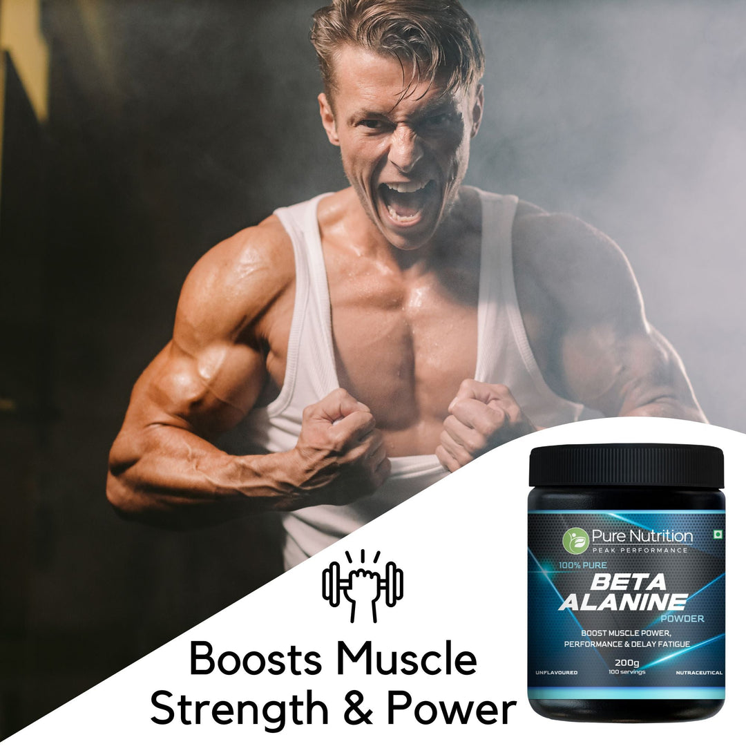 Pure Beta Alanine Powder 200g Unflavored | Pre-Workout Supplement for Muscle Power