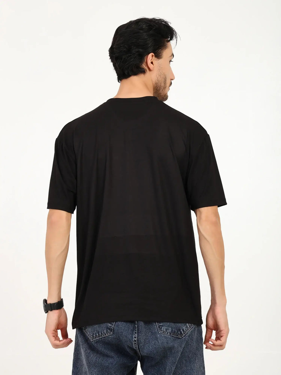 Men Black Oversized Bamboo T-Shirt – Soft, Breathable & Sustainable
