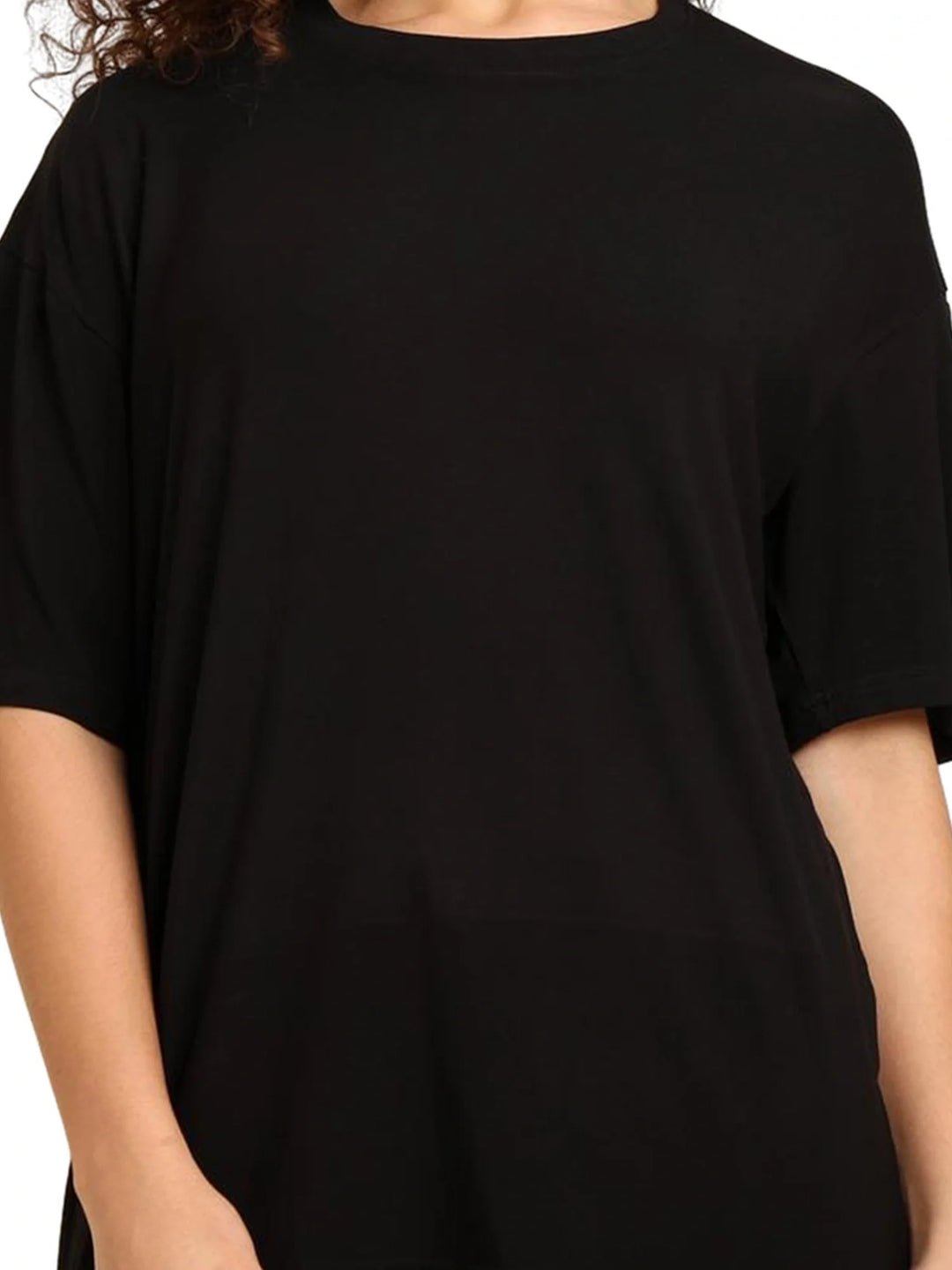 Women Black Oversized Bamboo T-Shirt – Soft, Breathable & Sustainable