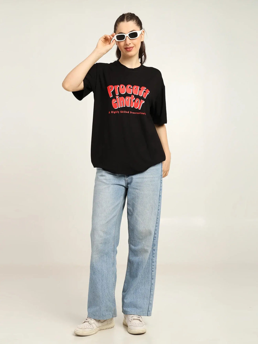 Women Black Oversized Bamboo T-Shirt – Soft, Breathable & Sustainable