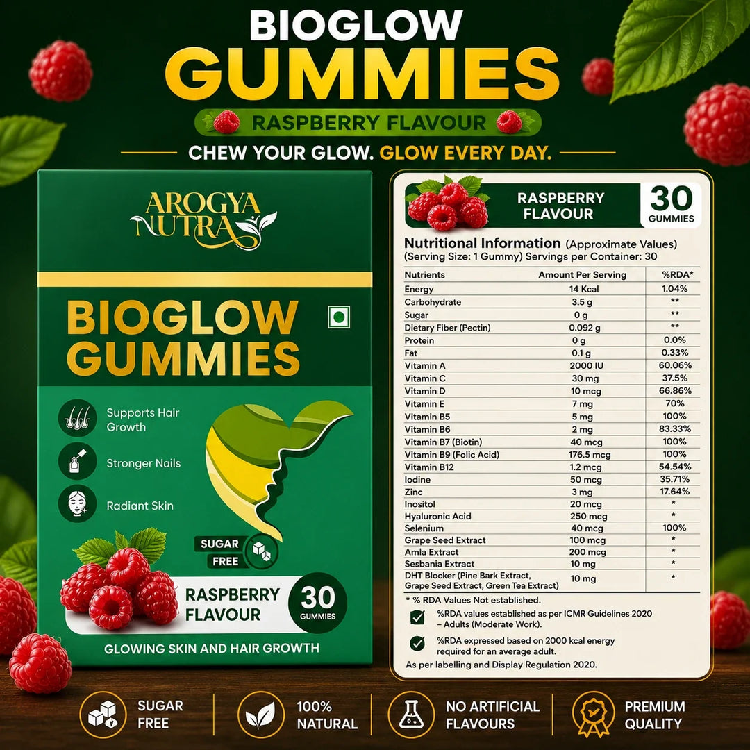 BioGlow Gummies │ Biotin & Zinc │ Raspberry Flavor