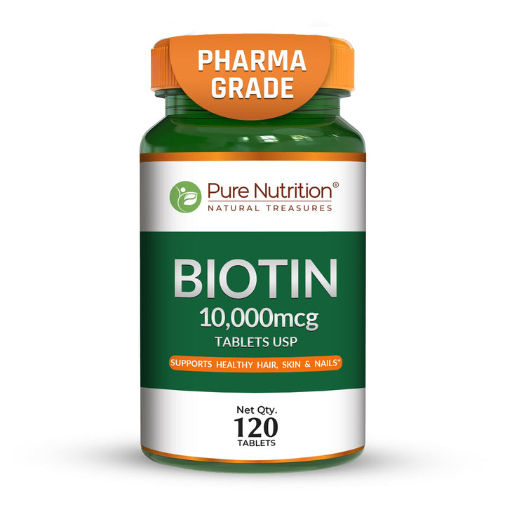 Biotin 10,000 mcg  High-Strength Pharma Grade | Hair, Skin & Nails | 120 Tablets