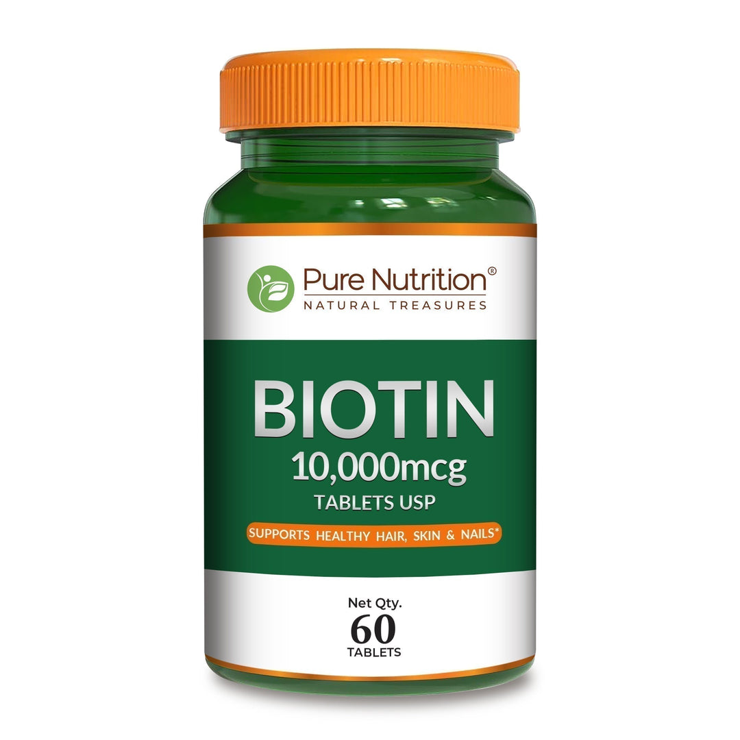 Biotin 10,000 mcg Pharma Grade | Hair, Skin & Nail Health | 60 Capsules
