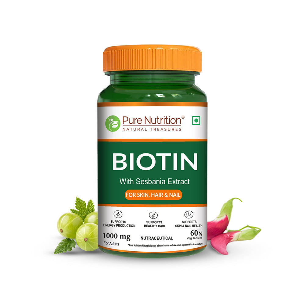 Biotin Tablet with Sesbania Extract | 1000mg | 60 Vegetarian Tablets