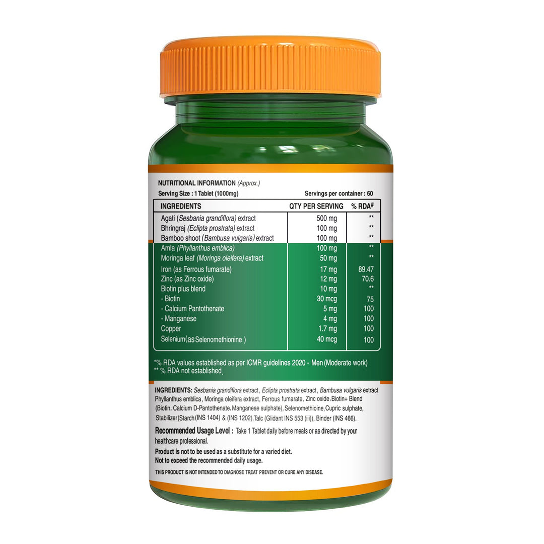 Biotin Tablet with Sesbania Extract – Vegetarian Tablets for Hair & Skin Support