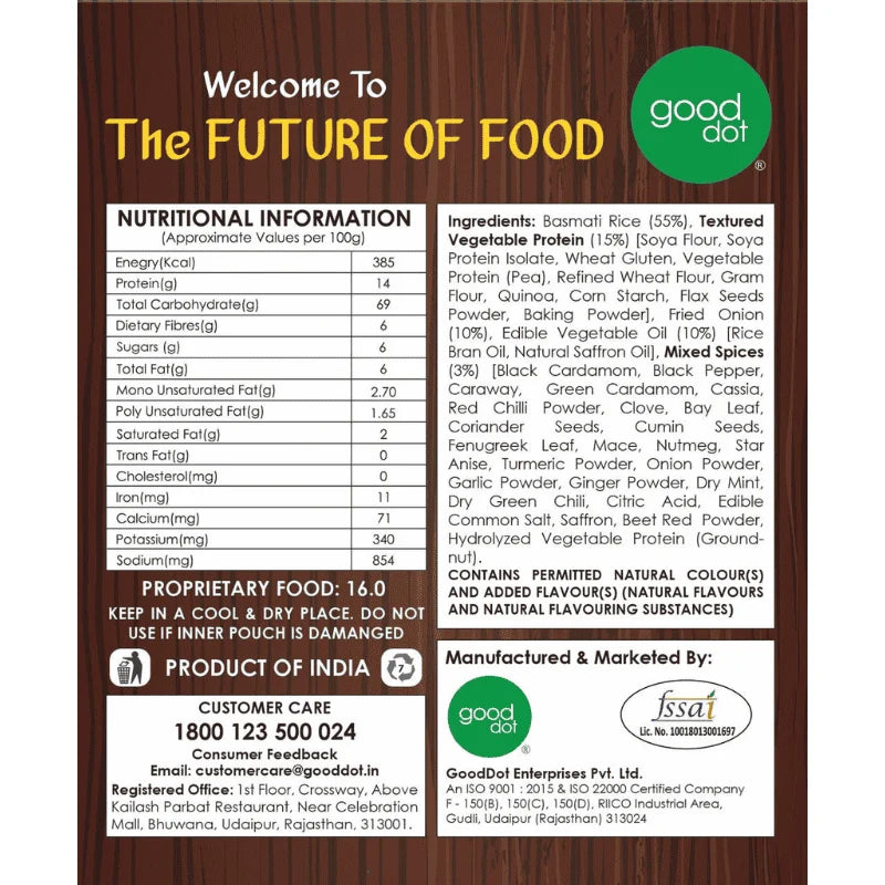 Gooddot Vegan Biryani (Pack of 4)