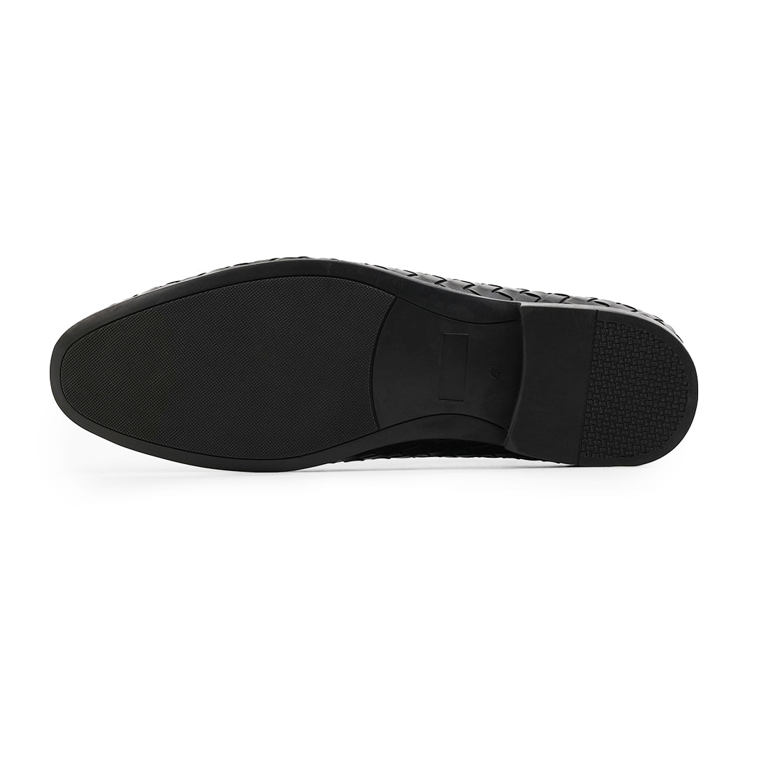 Monkstory Hand Woven Lace-Up Derbies - Black