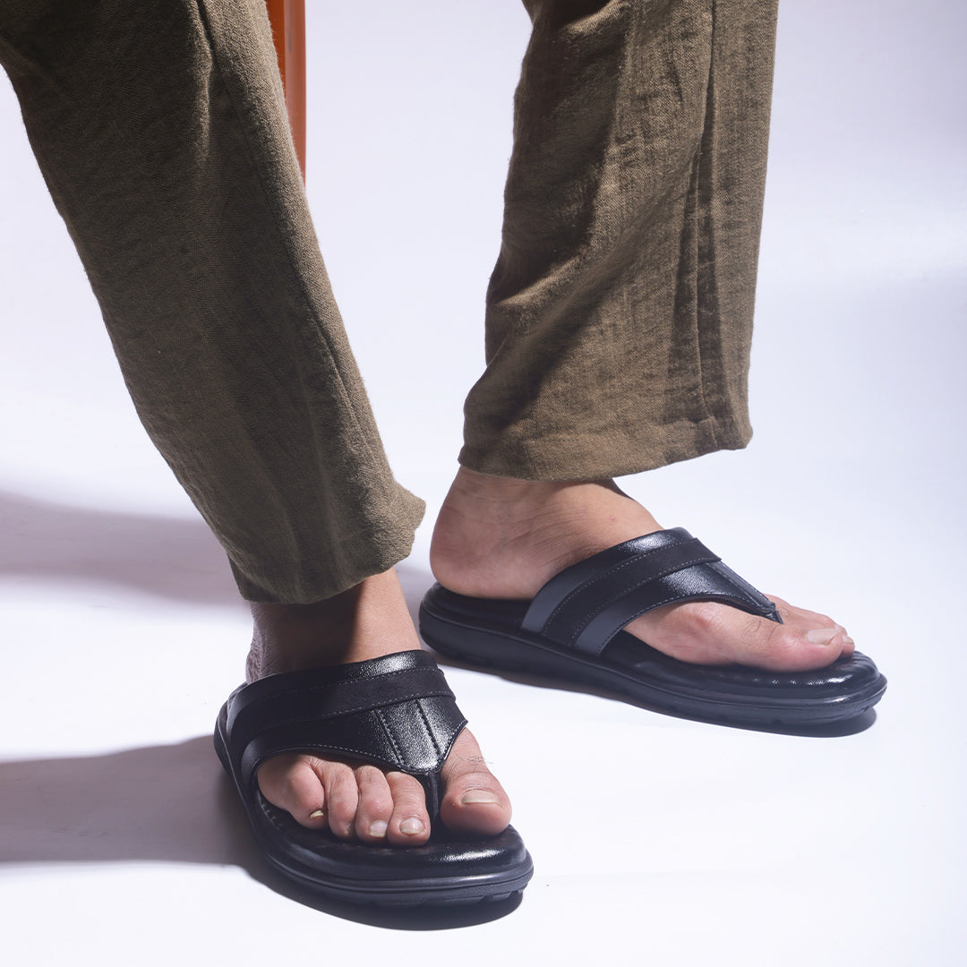 Monkstory Atelier 1975 Comfort Thong Sandals – Midnight Black