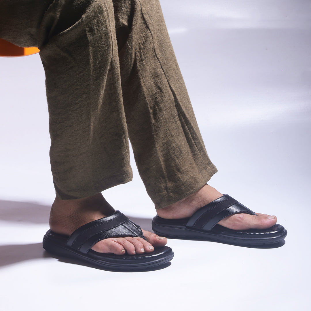 Monkstory Atelier 1975 Comfort Thong Sandals – Midnight Black