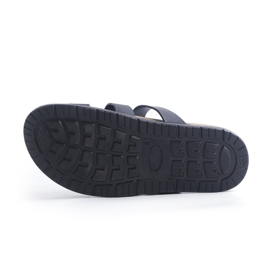 Monkstory Atelier 1920 Triple Strap Slide Sandals – Midnight Black