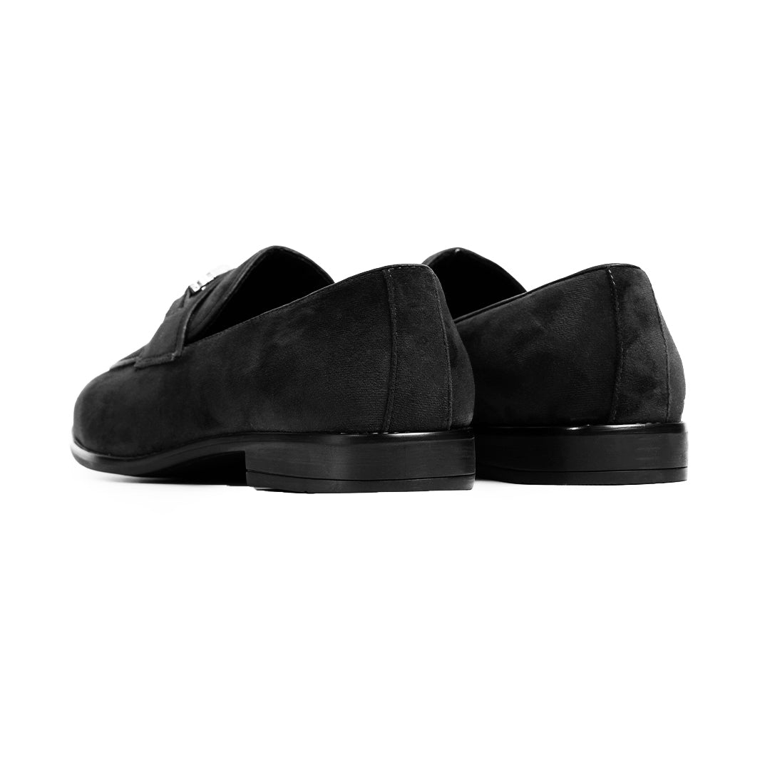 Monkstory Velvet Crystal Bit Loafers – Royal Black