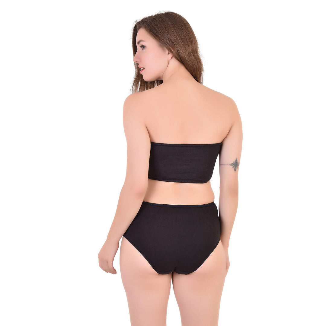 Bamboo Fabric Tube Top | Black Bustier Bra