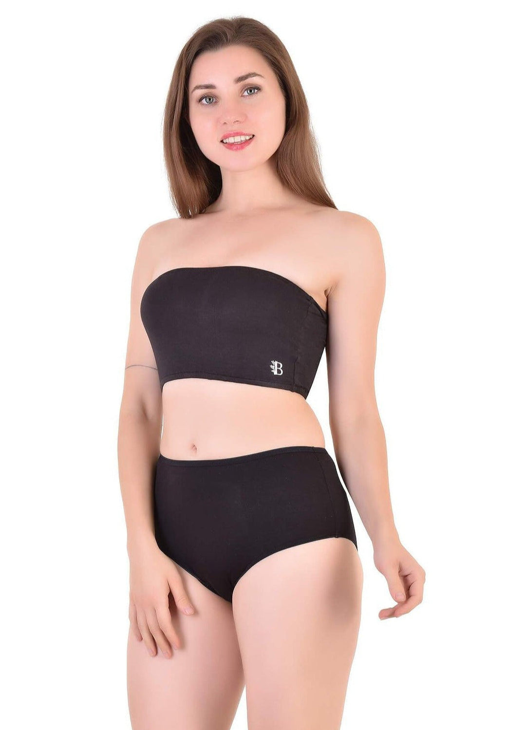 Bamboo Fabric Tube Top | Black Bustier Bra