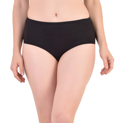 Bamboo Fabric Women's Hipster Panty | Peach and Black | Set of 2